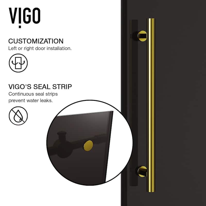 VIGO Elan Frameless Sliding Shower Door