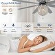 preview thumbnail 4 of 8, Cusp Barn 65" Chrome Ceiling Fan with Light and Remote,Gorgeous Crystal Fixture,Modern Reversible Fan Light,6 Speeds Quiet Motor