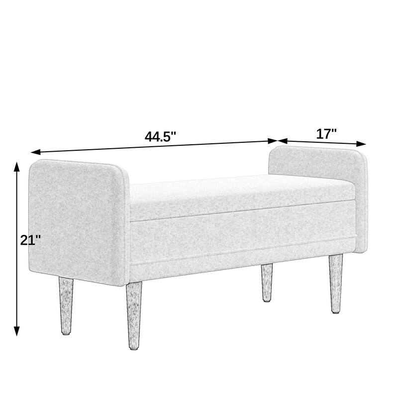 Modern 44.5" Entryway Bench with Hidden Storage