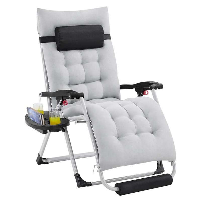 Yaheetech 26in Zero Gravity Recliner with Cotton-padded Mattress - Grey