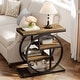 preview thumbnail 23 of 46, Industrial 4-tier Wood Narrow Side End Table with Storage Shelves