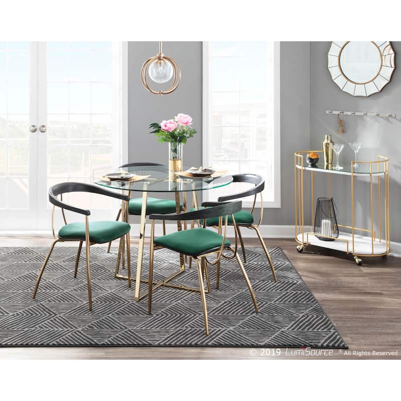 Silver Orchid Engl Velvet Upholstered Dining Chair (Set of 2) - N/A