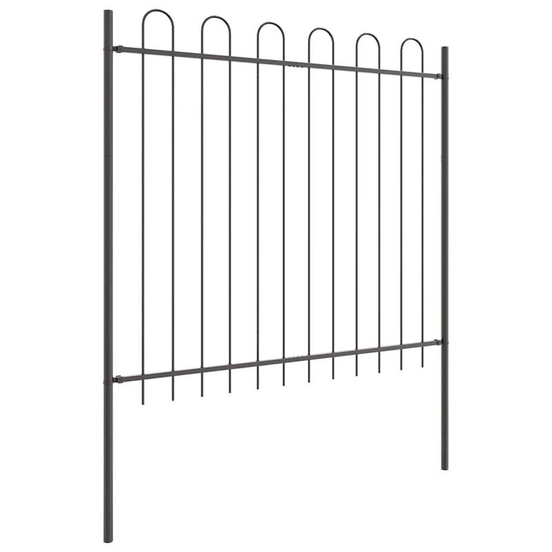 vidaXL Garden Fence Powder-coated steel Gray