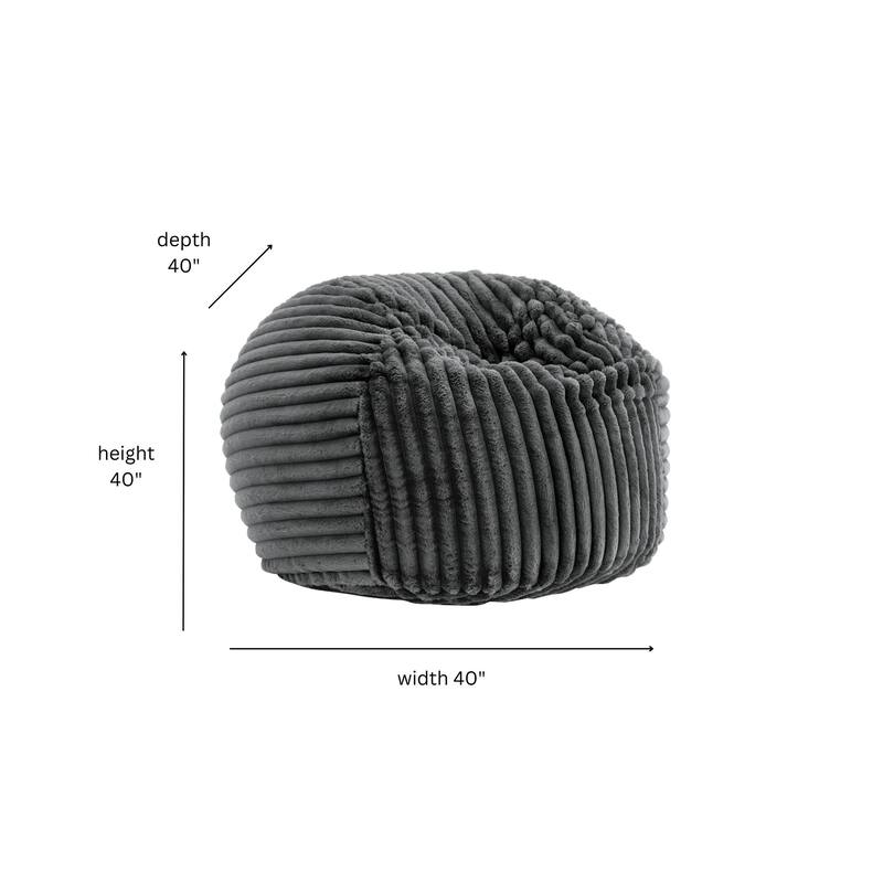 40 inch Minky Gunmetal Memory Foam Lounger