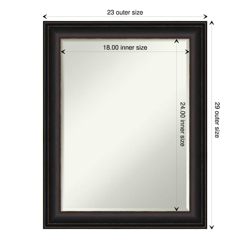 Petite Bevel Bathroom Wall Mirror - Trio Oil Rubbed Bronze Frame - Trio Oil Rubbed Bronze - 23 x 29 in - 23 x 29 in - Trio Oil Rubbed Bronze