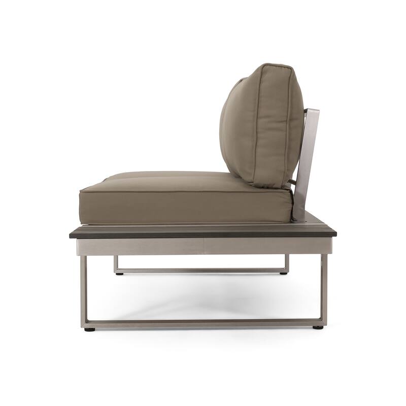 Roomfitters 5-Seater Outdoor Sofa Set, Weather-Resistant Cushioned Patio Seating, Modern Metal Frame