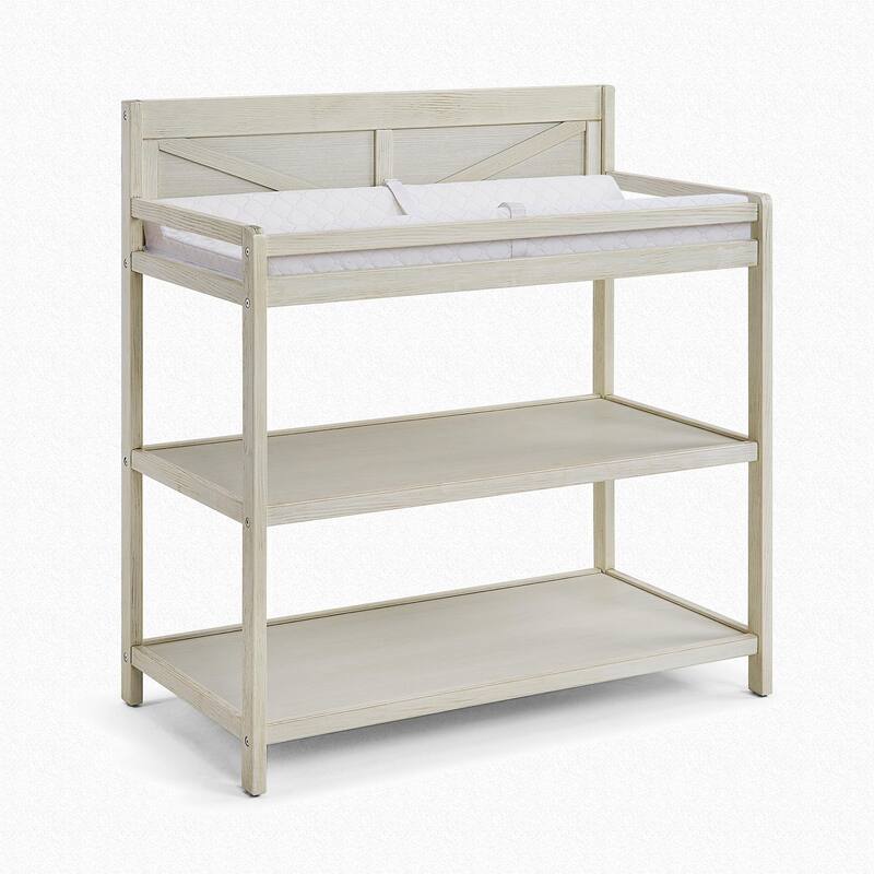 Wood Changing Table Washed Gray/Brown - Grey