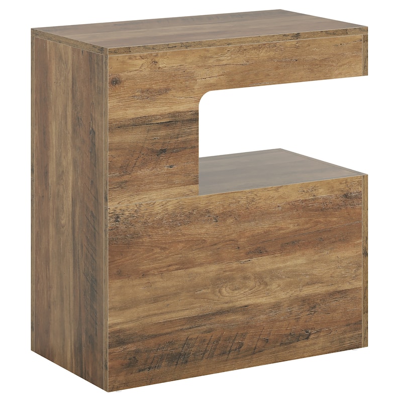 2-Tier C-Shaped End Table Couch Side Table for Sofa, Living Room