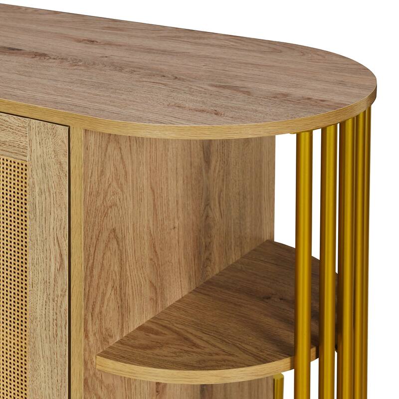 legant Curved Dining Cabinet with Gold Trim