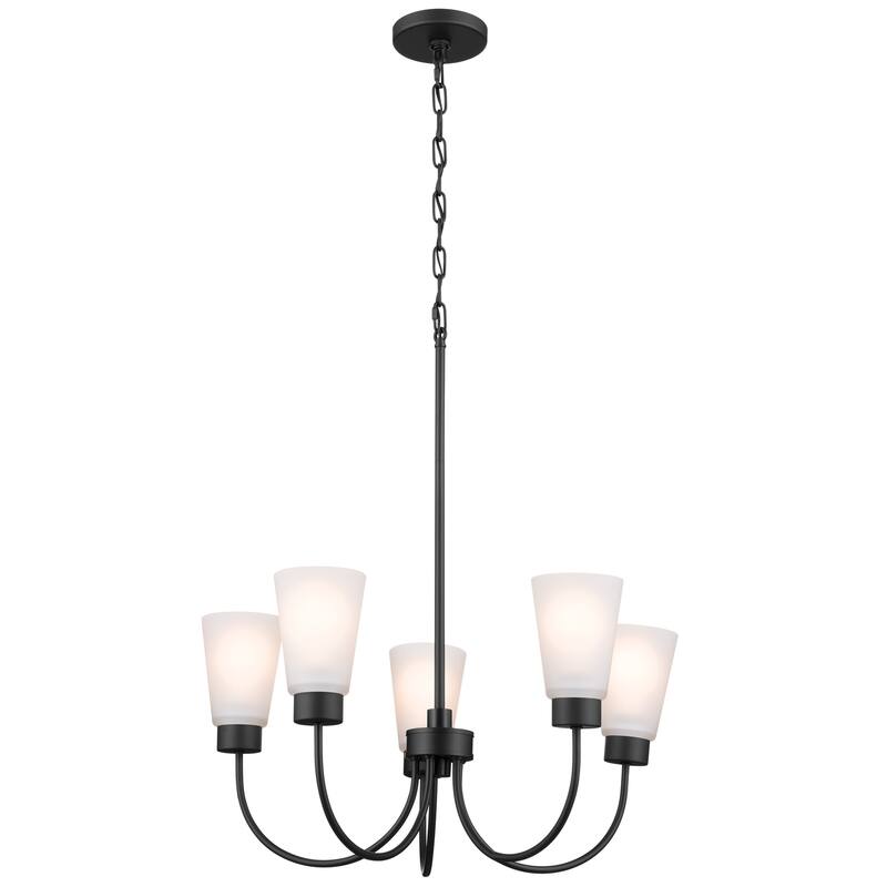 Kichler Lighting Erma 24 in. 5-Light Traditional Dining Room Chandelier - 24 - Black