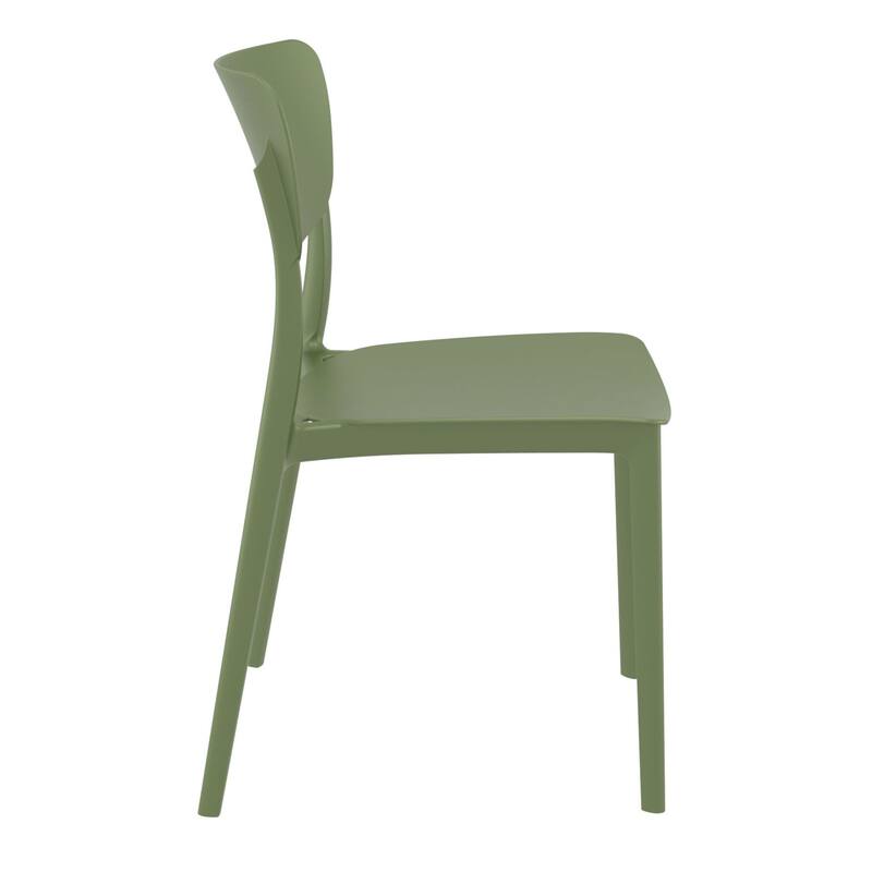 33" Olive Green Solid Stackable Patio Dining Chair
