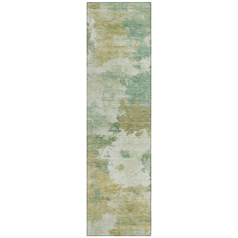 Machine Washable Indoor/Outdoor Abstract Blend Chantille Rug