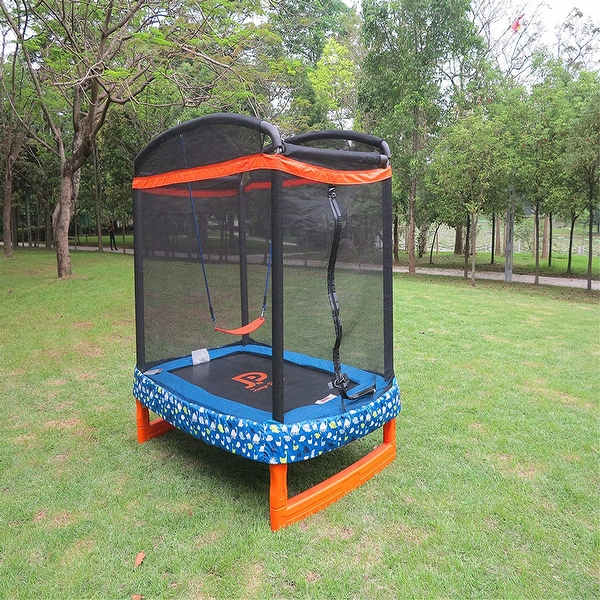 72 x 50 Rectangle Indoor Outdoor Trampoline Safety Net Enclosure with Swing Combo for Children Toddlers Bed Bath Beyond 33290662