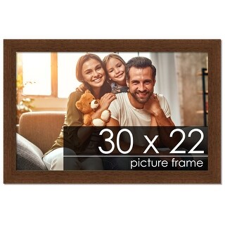 30x22 Traditional Walnut Complete Wood Picture Frame with UV Acrylic ...