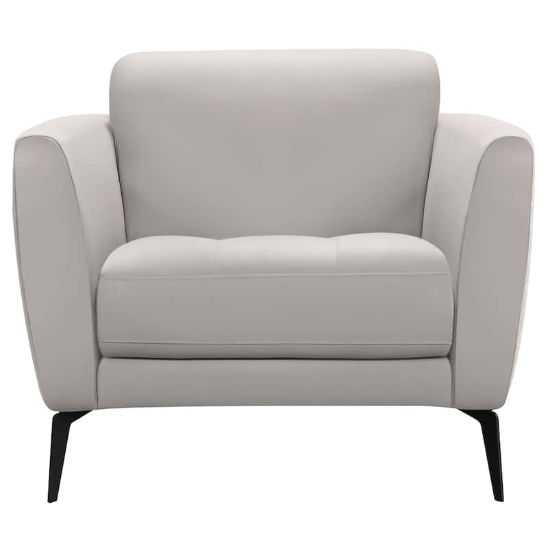 Armen Living Hope Contemporary Chair in Genuine Dove Grey Leather