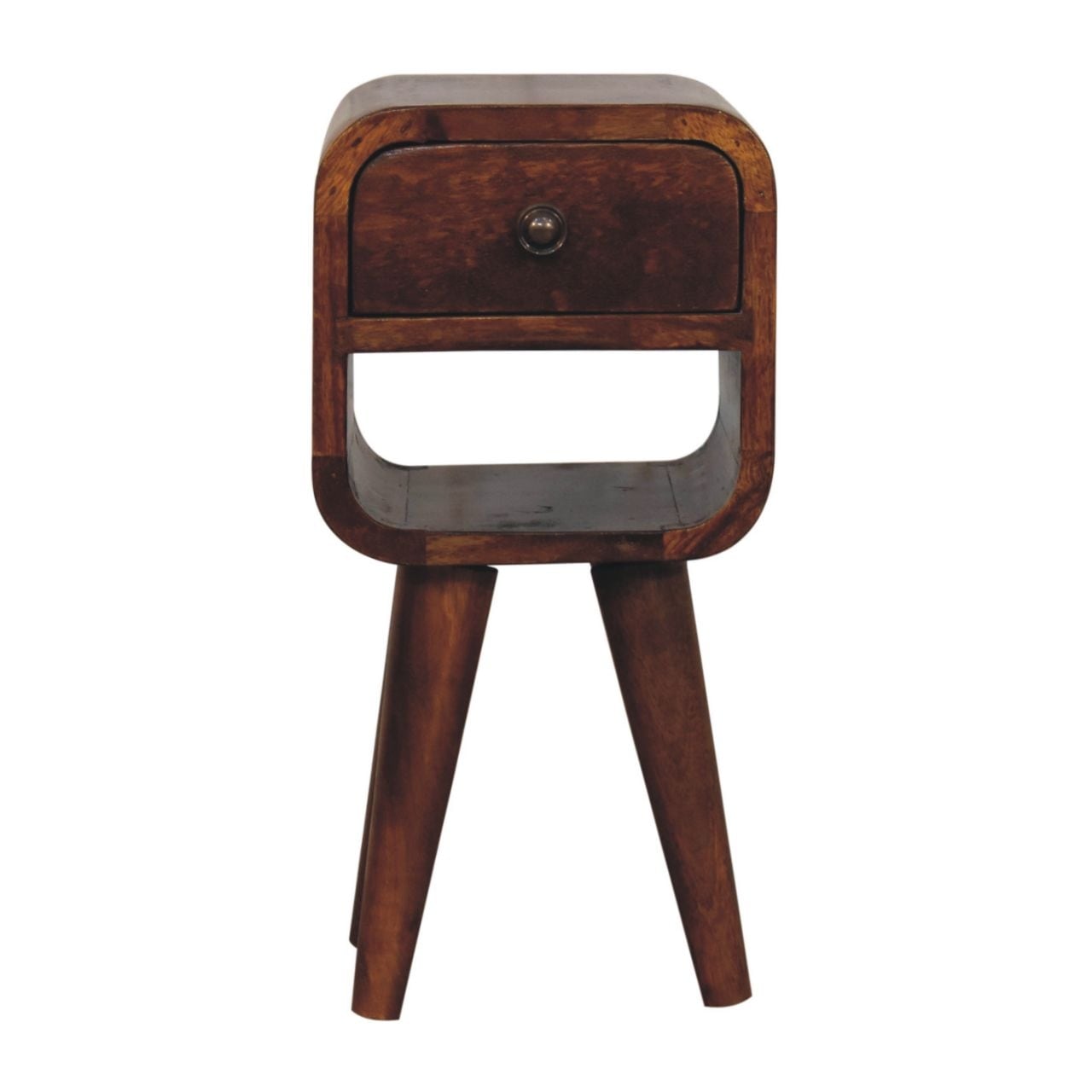 Artisan Furniture Solid Wood Extra Mini Chestnut Curve Lower Bedside, 1 drawer