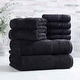 preview thumbnail 22 of 138, Superior Heritage Egyptian Cotton Absorbent 8-Piece Towel Set Black
