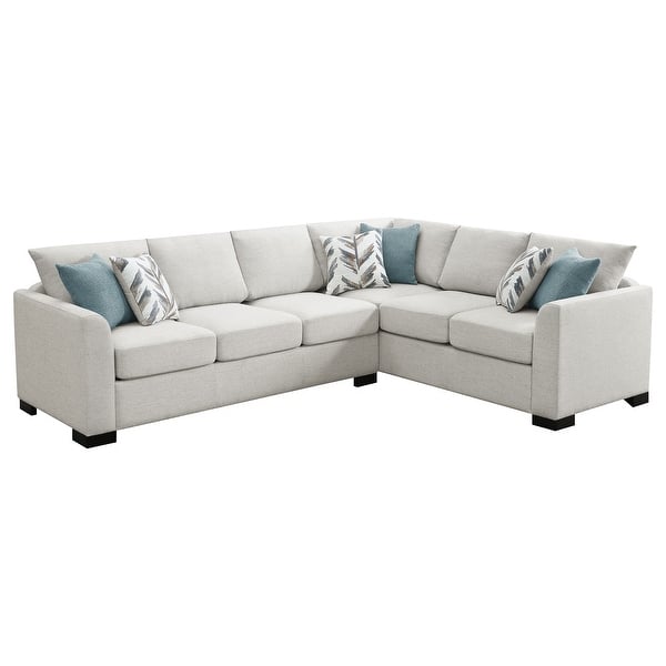slide 2 of 18, Ashford Chenille Upholstered Sleeper Sectional Sofa Greige Greige