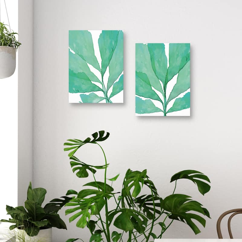 Tropical Leaves 2 Teal, TropicalLeaves 3 Teal by SEA Studio Canvas Art Prints