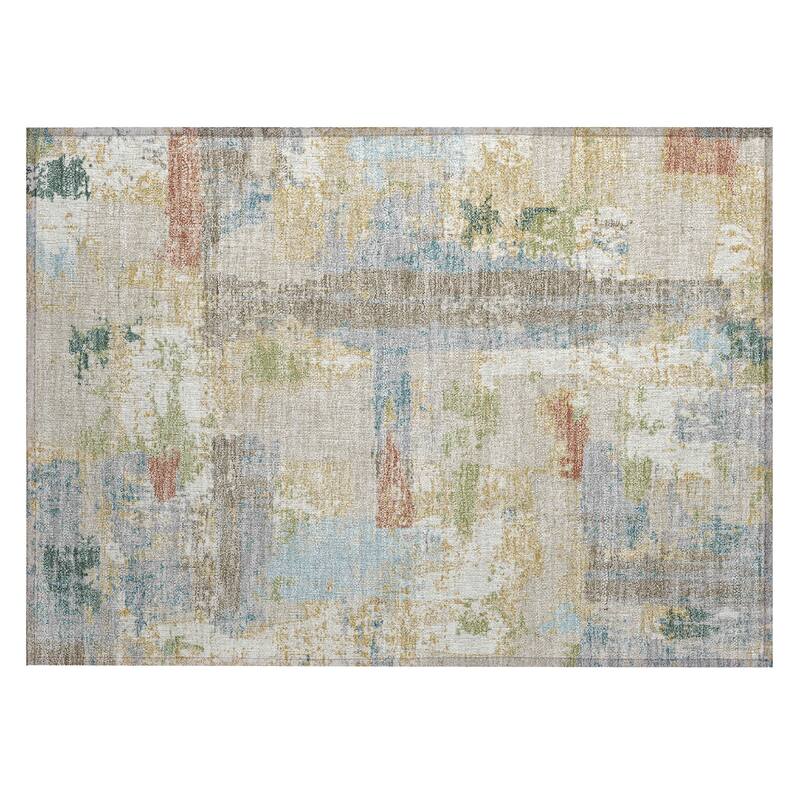 Machine Washable Indoor/Outdoor Casual Contemporary Chantille Rug