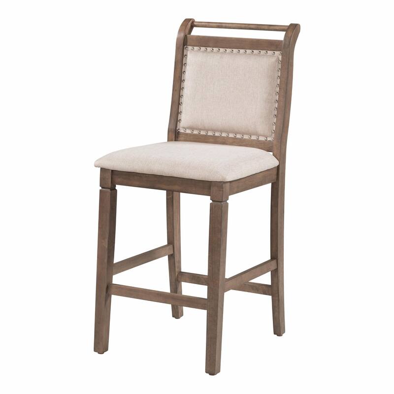 CompactWood Dining Set: Counter-Height Table with Drop Leaf & 2 Upholstered Chairs for Small Spaces