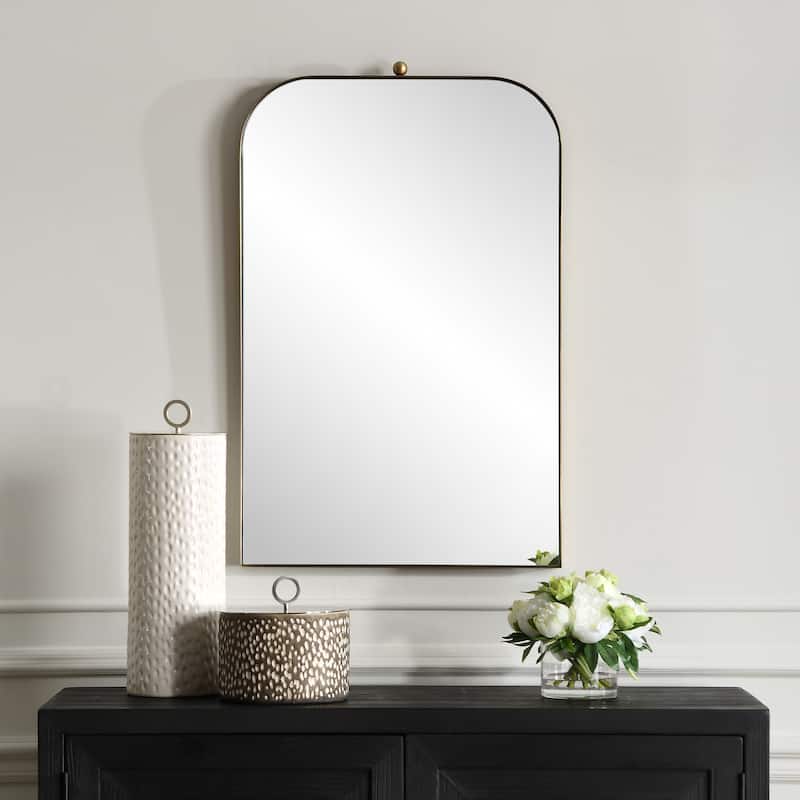 Uttermost 08185 Cassidy 21" W x 33" H Arched Framed Bathroom Mirror