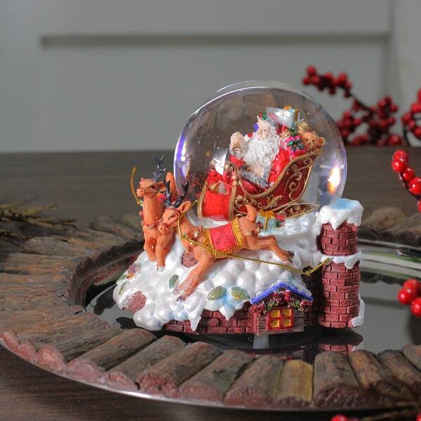 Shop 5 5 Santa Claus On Sleigh With Reindeer Musical Christmas