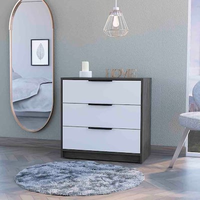Cannon 3-Drawer Dresser Smokey Oak and White