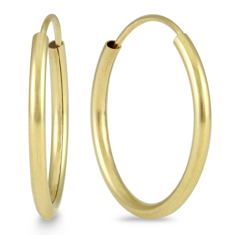 Marquee Jewels 14k Yellow Gold 18-millimeter Hoop Earrings