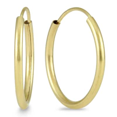 Marquee Jewels 14k Yellow Gold 18-millimeter Hoop Earrings