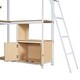 preview thumbnail 24 of 27, Twin Size Loft Bed with LED Light and Built-in Work Station, Metal Loft Bedframe w/ Storage Cabinet, Shelves & Charging Station