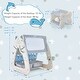 preview thumbnail 23 of 29, 3-In-1 Double Sided Magnetic Dry-Erase Board with Stool and Flipped Writing Desktop - 22" x 21.5" x 25"