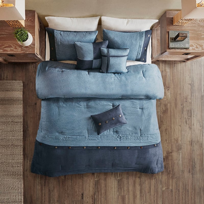 Madison Park Westbrook 7 Piece Faux Suede Comforter Set