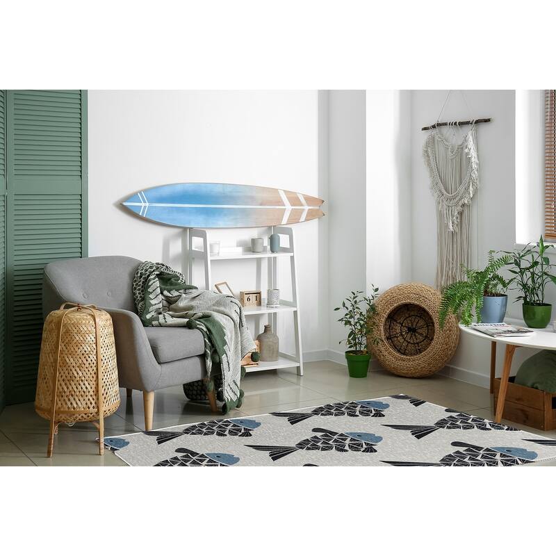 Fish Tales Nautical Chenille Rug