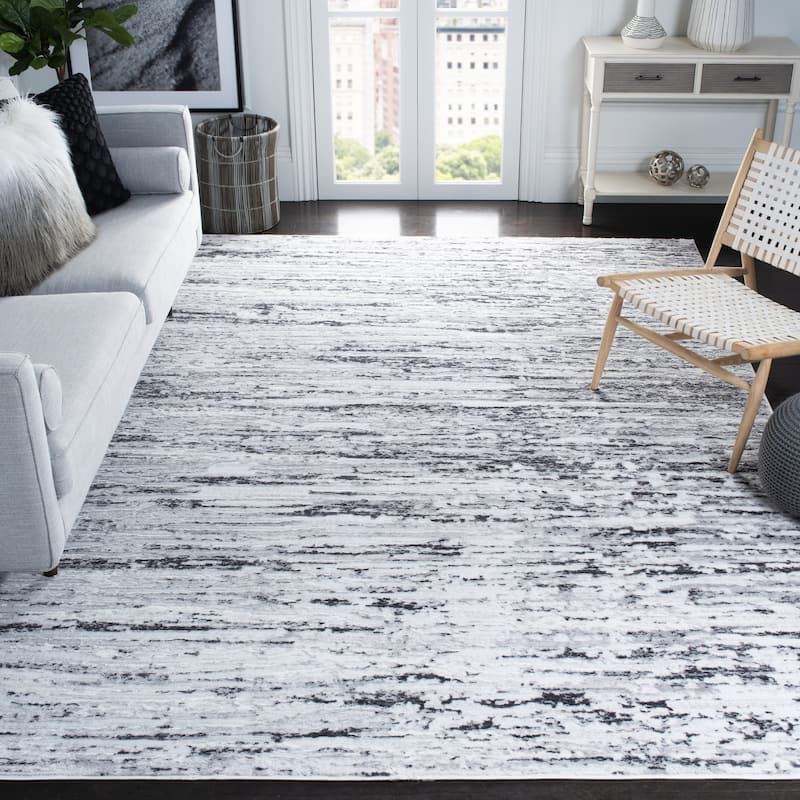 SAFAVIEH Amelia Modern Abstract Rug - 6' x 9' - Light Grey/Charcoal - Rectangle