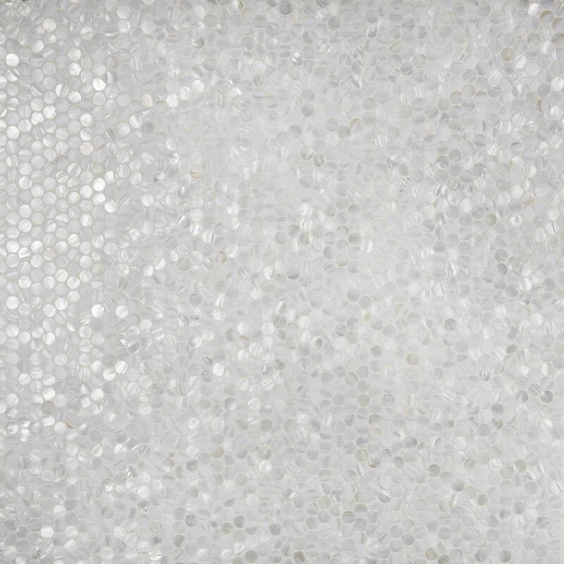 Merola Tile Conchella Mini Penny White 11-1/2" x 11-5/8" Natural Shell Wall Tile