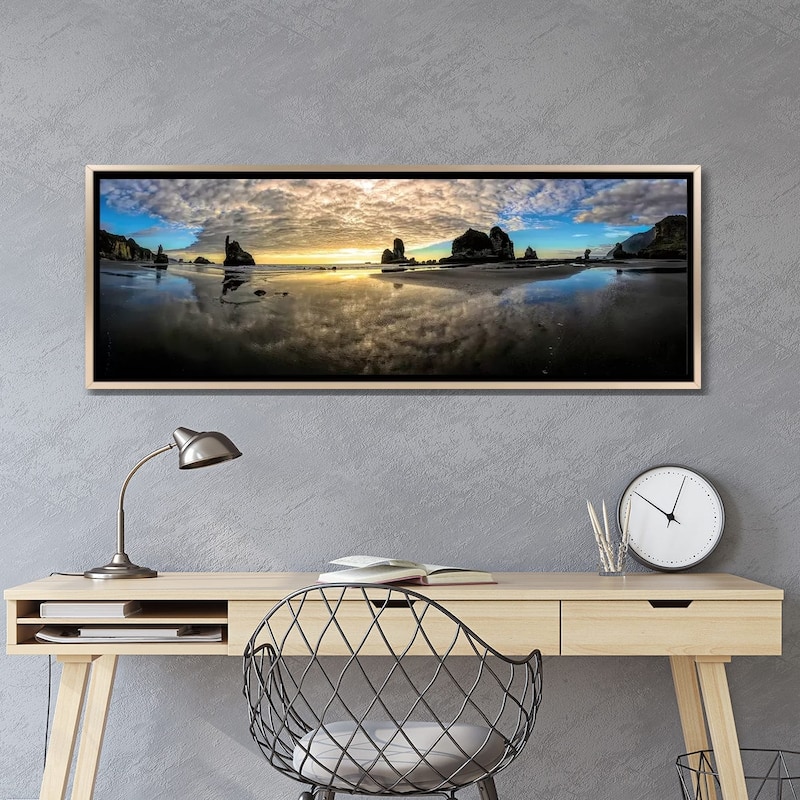 "Before Sunset Motukiekie Beach West Coast New Zealand" by OLena Art Framed