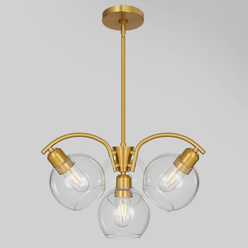 LamQee Sputnik Metal Chandelier with Clear Glass Globe Shades