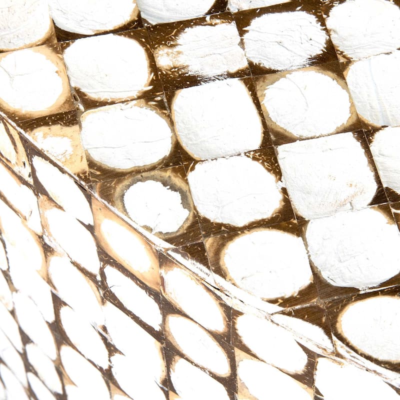 Reclaimed Wood Teak Coffee Table With Coconut Shells by East at Main