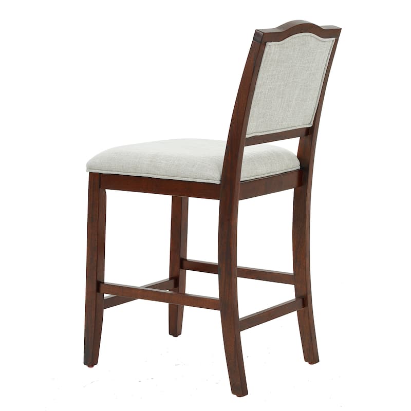 Counter Height Bar Stools Set of 2, Armless Bar Chair with Ergonomic Backrest and Rubber Wood Frame for Kitchen Island