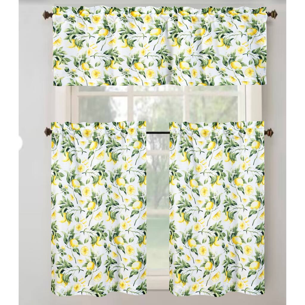 Lemon Grove Tribeca Printed Textured Kitchen Curtain
