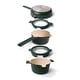 preview thumbnail 1 of 10, Alva Neat 5-Piece Recycled Aluminum Nonstick Cookware Set, PFAS Free Green