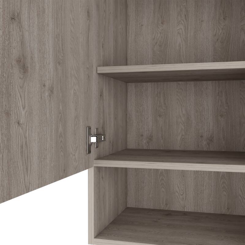 Medicine Cabinet with Soft Close, Single Door, Two Internal Shelves, Light Gray Finish - Easy Assembly