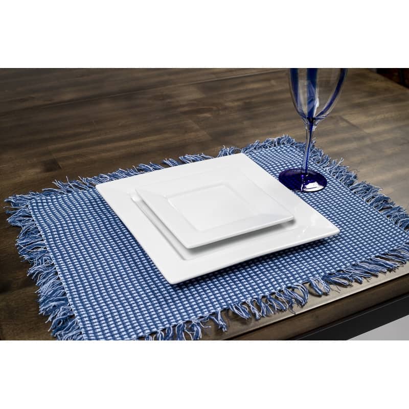 Homespun 100 Cotton Placemat 13x19 (Set of 4) - Marine
