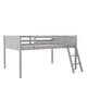 preview thumbnail 7 of 9, Full Size Low Loft Bed with Convertible Ladder, Wood Loft Bed Frame with Safety Guardrails for Kids Girls Boys, Grey