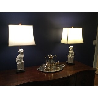 Shop Safavieh Lighting 28-inch White Foo Dog Table Lamp ...