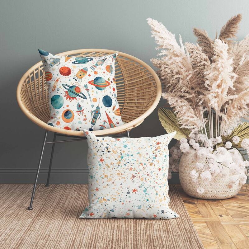 Infinite Horizons Indoor/Outdoor Reversible Throw Pillow White and Blue