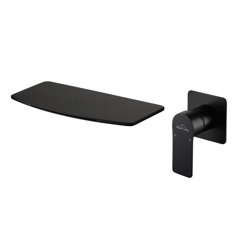 CASAINC Single Handle Wall Mounted Waterfall Tub/Kitchen Faucet - Matte Black