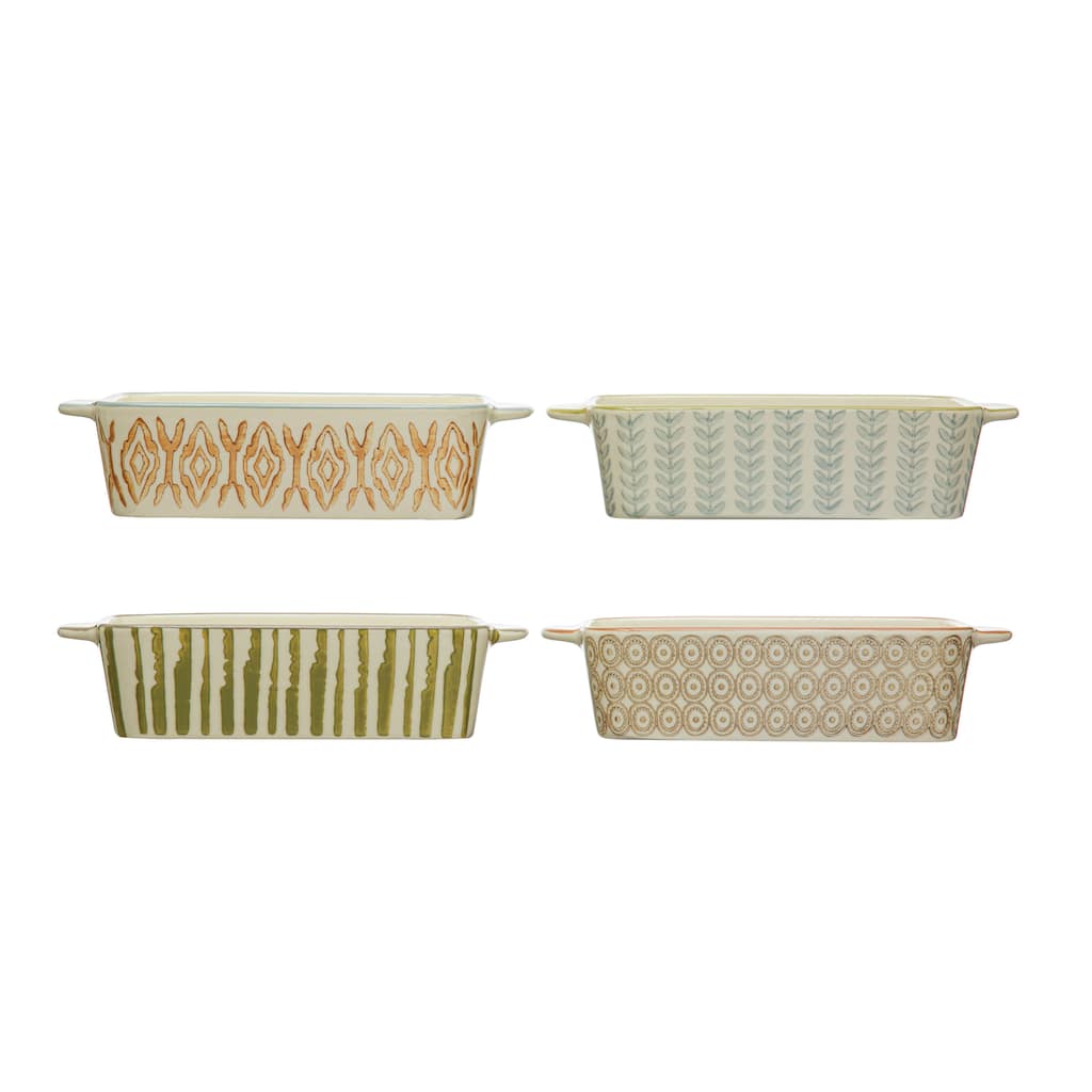 Hand-Stamped Stoneware Bake Pans
