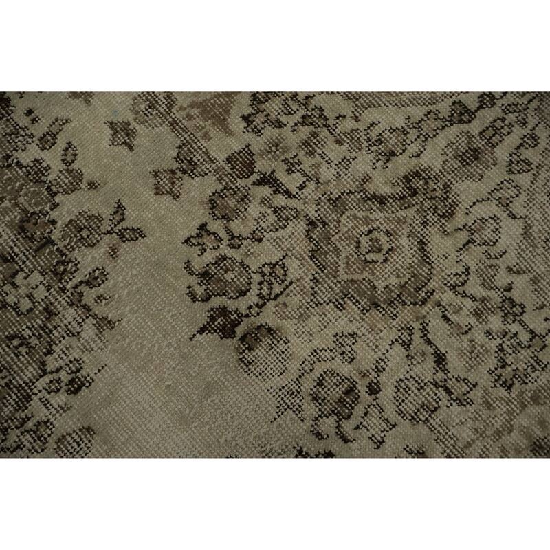 Hand Knotted Oriental 100% Wool Carpet Transitional Floral Beige & Ivories Anatolian Area Rug - 9' 6'' X 5' 9''